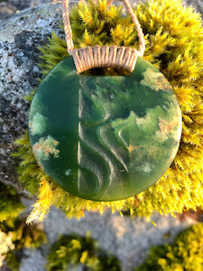 Products: Pounamu Disc with Panel shades-of-jade
