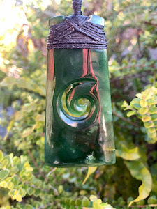 Products: Pounamu Toki with a Koru shades-of-jade