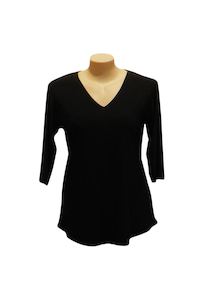 Products: Black 3/4 V neck Top - Black 3/4 V Neck Top