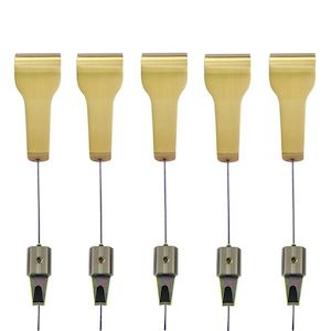 5 x Brass Picture Rail Hangers & Hooks - Shakespeare Solutions NZ