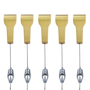 Products: 5 x Brass Picture Rail Hangers & Push Button Hooks - Shakespeare Solutions NZ