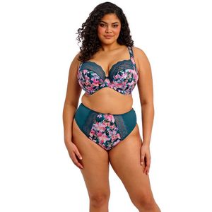 Huit8: Elomi Lucie Teal Blossom Side Support Plunge - Stretch Bra