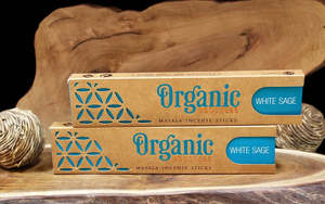 Incense: Organic Masala Sticks Incense ~ White Sage 15g