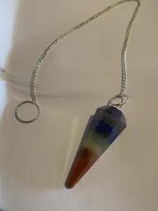 7 Chakra Faceted Pendulum
