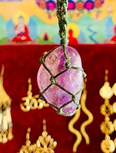 Amethyst: Amethyst Pendant Necklace - Macrame