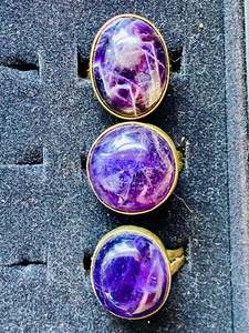 Chevron Amethyst Ring Large