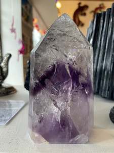 Amethyst Cut Base Polished Point with Rainbows