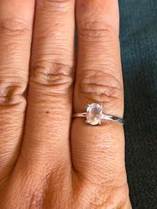 Valeska: Faceted Rose Quartz Sterling Silver Ring