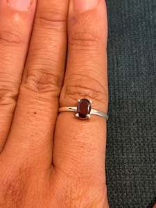 Valeska: Faceted Garnet Sterling Silver Ring
