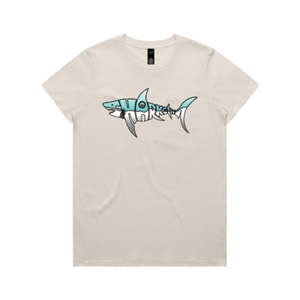 SHARKSKIN WORD SHARK TEE LADIES