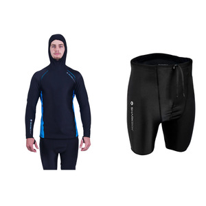 CHILLPROOF LONG SLEEVE HOODED TOP - MENS NEW + CHILLPROOF SHORT PANTS - MENS BUNDLE