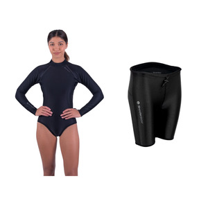CHILLPROOF LONG SLEEVE STEP-IN - WOMENS NEW + CHILLPROOF SHORT PANTS - WOMENS