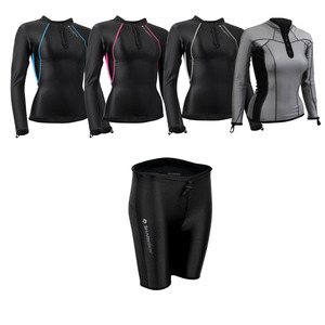 CHILLPROOF LONG SLEEVE CHEST ZIP TOP - WOMENS + CHILLPROOF SHORT PANTS - WOMENS