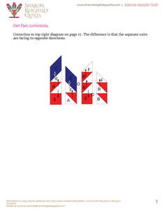 Adelicia Sampler Quilt Part Two changes to diagram on page 17