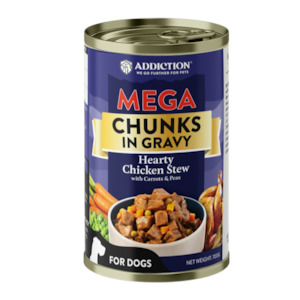Dog Food Wet Canned: MEGA Hearty Chicken Stew with Carrots & Peas Chunks in Gravy Wet Dog Food 700g