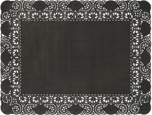 Paper Lace Doilies Rectangle 30x40cm Black