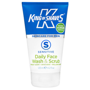 King of Shaves Sensitive Daily Face Wash & Scrub (125ml) Clearance