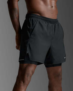 Clothing Bottoms Shorts: 2XU Mens Aero Mesh 2-in-1 5 Inch Shorts