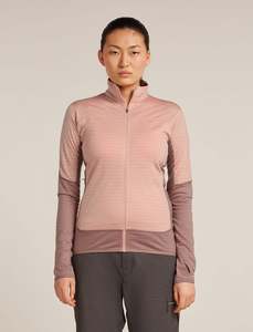 Icebreaker Womens Merino Blend 300 RealFleece Descender LS Zip