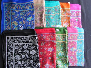 Products: Floral Silk Neck Scarf - ShawlyNot