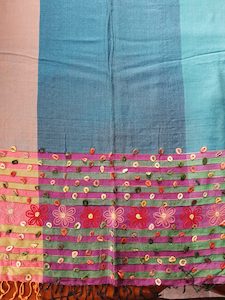Products: Turquoise and Orange Indian Shawl - ShawlyNot