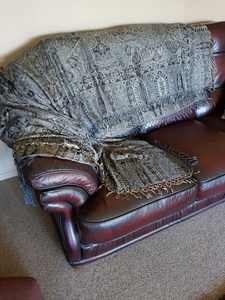 Products: Blue grey sofa throw, luxuriously soft and light, will enhance any room