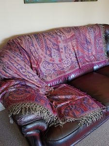Products: Sofa Throw in Red/Blue - ShawlyNot