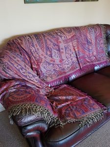 Products: Sofa Throw in Red/Blue - ShawlyNot