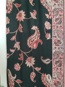 Tapestry style Black with Red pashmina - ShawlyNot