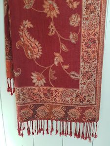 Tapestry style Maroon red and gold - ShawlyNot