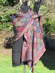 Dark rich coloured heirloom shawl - ShawlyNot