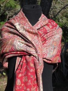 Red peasant shawl - ShawlyNot