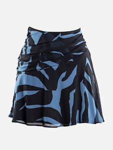Silk Ruched Mini Skirt - Shebby