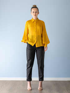 Balloon Sleeve Shirt - Marigold - Shebby