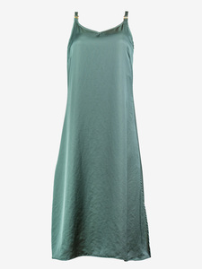 Recycled Polyester Slip Dress - Emerald - Shebby