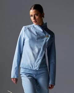 Womans Jersey Hoodie: Fate & Becker Flight Denim Jacket