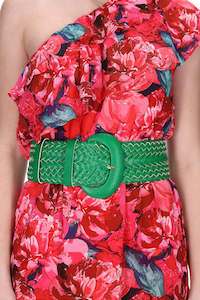 Belts: Augustine Leather Belt in Green, White, Nude, Navy or Black