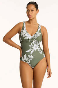 Swim Wear: Sea Level Aloha Cross Front Multifit One Piece