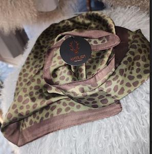Scarves: Antler Scarf in Green Cheetah