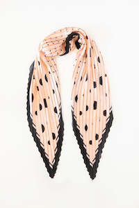 Scarves: Antler NZ Pleated Scarf - Pink/Black/Multi Spot