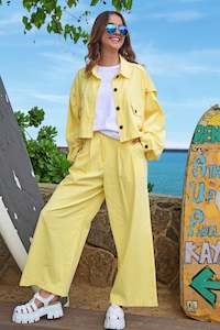 Co Ords Suits: Coop Wide Stride Trouser - Banana