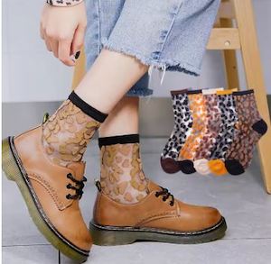 Sisters Matter Leopard Silk Lace Socks