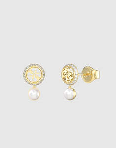 Guess Jewellery: Guess Tiny Pearly 4G Stud Earring Gold