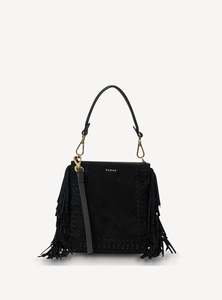 Saben: Saben Coco Mini Bag Black Suede+Fringe