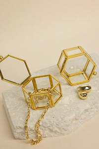 Furniture: Flo & Frankie Glass Hexagon Jewellery Box