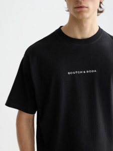 Scotch & Soda Tee Logo Front in Black or White