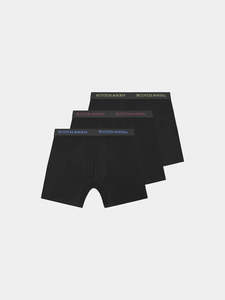 Scotch & Soda Men's Boxer Brief 3 Pack Black