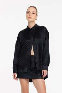 Blak Defiant Shirt - Black with Silver Diamantes