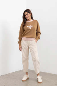 Womens Tops 1: Moss Logo Line Sweater
