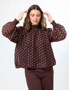 Womens Tops 1: Stella+Gemma Sue Blouse Chocolate Spot